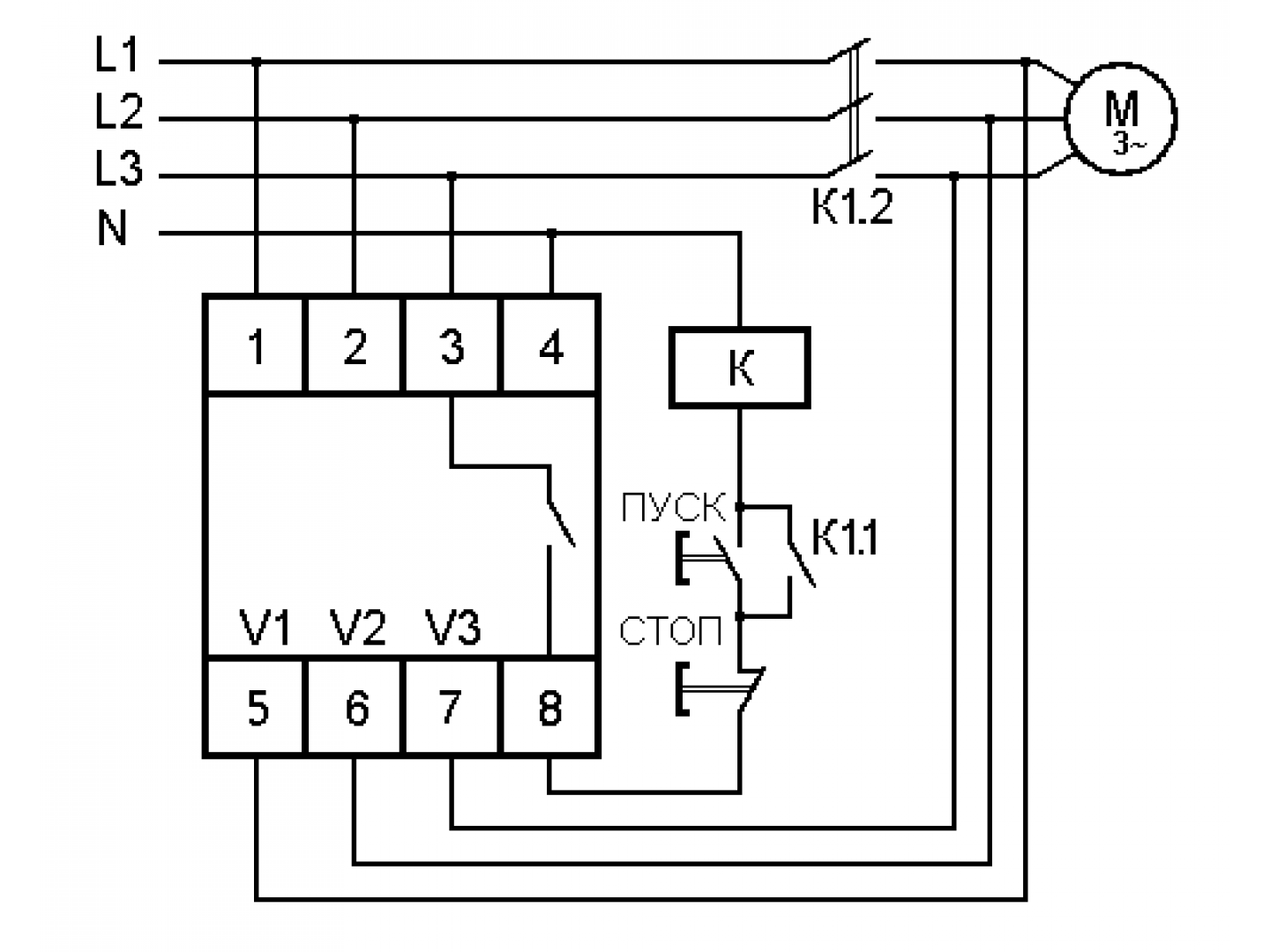 Реле контроля напряжения 3 фазное схема подключения Схема переключения напряжения: найдено 71 картинок