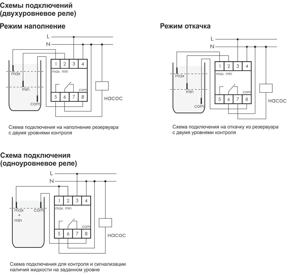 Реле контроля уровня рку 03 схема подключения Реле контроля уровня рку 02 схема подключения