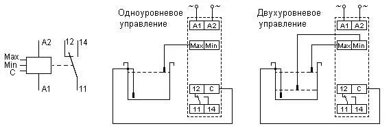 Реле контроля уровня схема подключения Реле контроля уровня жидкости в модульном корпусе на Din-рейку GRL8-02 в комплек