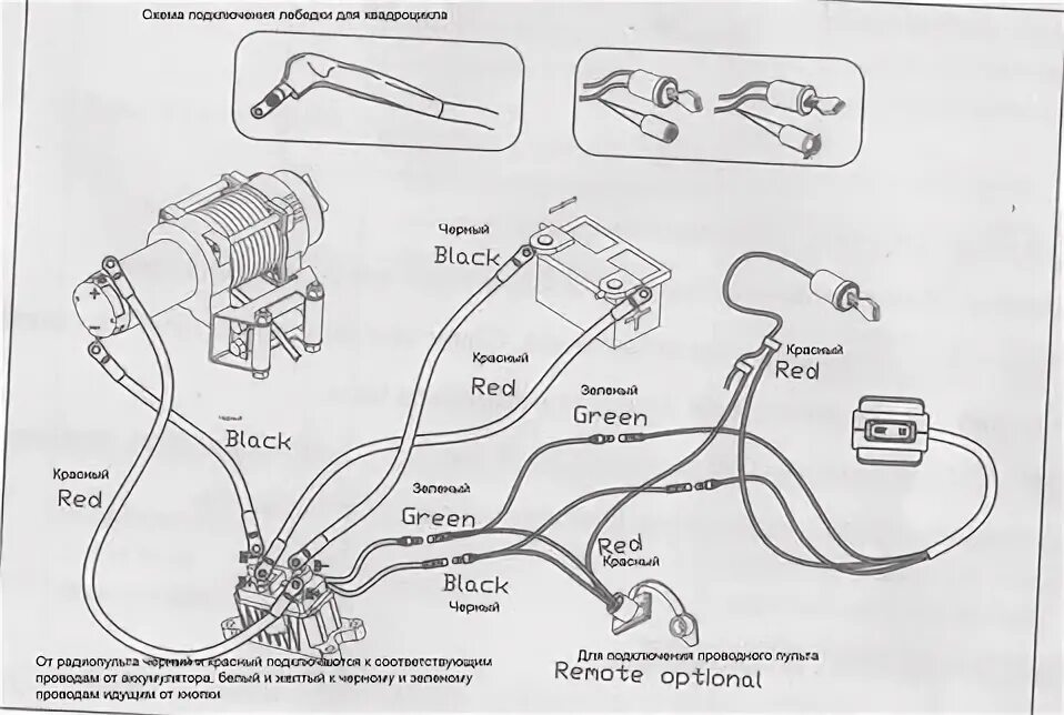 Реле лебедки на квадроцикл схема подключения Установка лебедки на квадроцикл (схемы)
