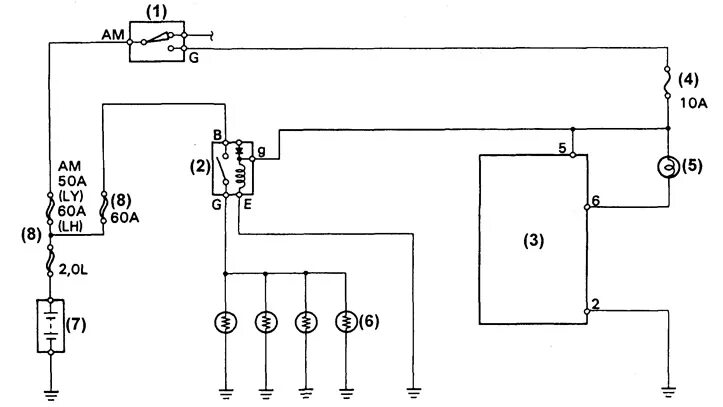 Реле накала камминз 2.8 схема подключения System without series resistance (Toyota Dyna Y50/Y60, Y50, 1984-1995) - "Diesel