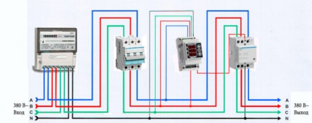 Реле напряжение 380 схема подключения Схемы правильного подключения реле напряжения Энергофиксик Дзен