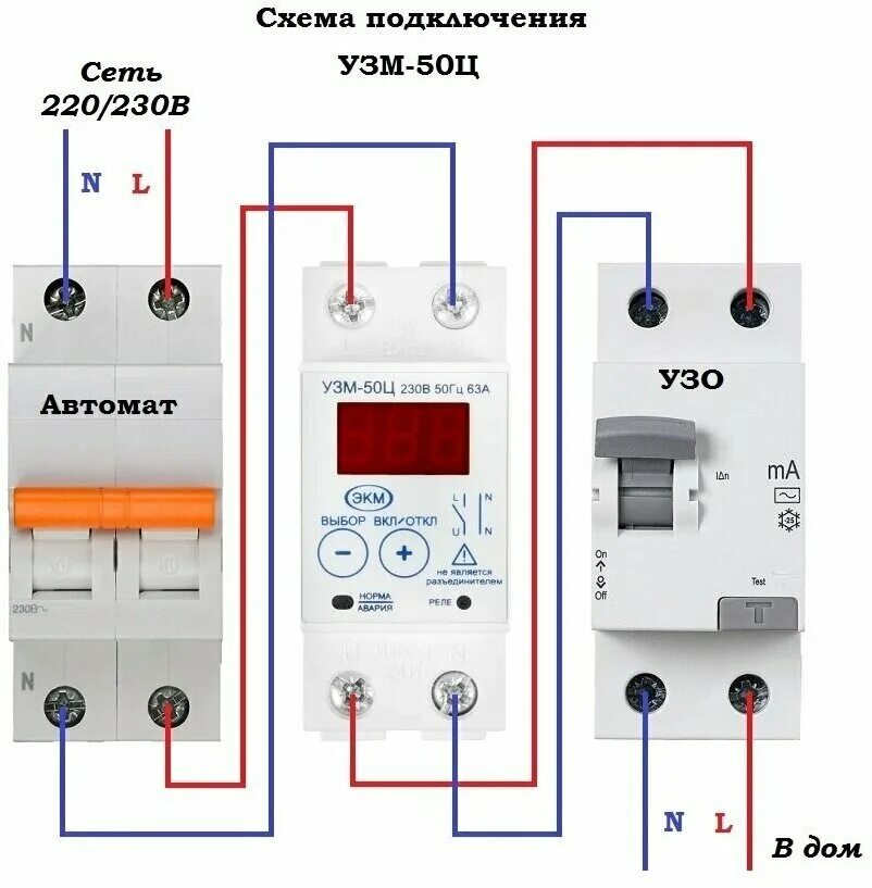 Реле напряжения 220в схема подключения Устройство защиты от перенапряжения для систем энергоснабжения меандр УЗМ-50Ц УХ