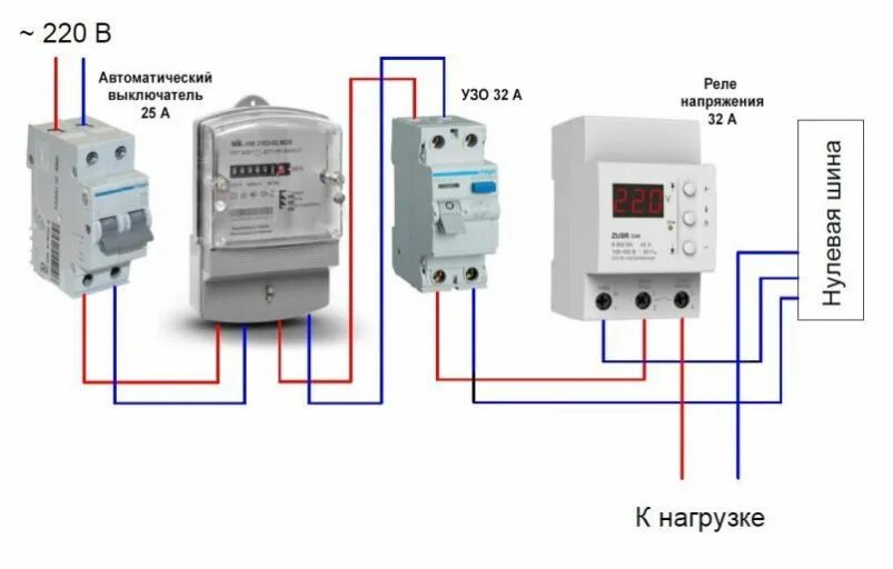 Реле напряжения 380в схема подключения Как подключить реле напряжения