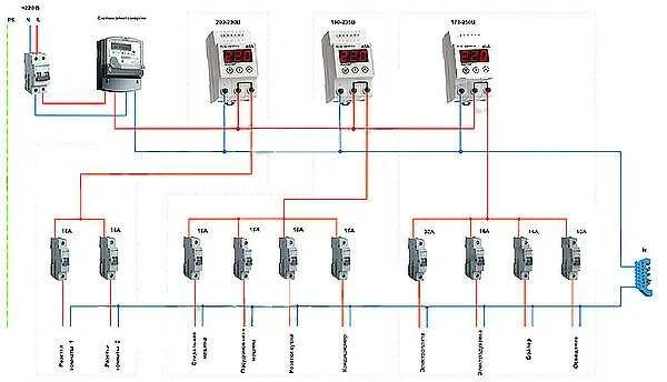 Реле напряжения и дифавтомат схема подключения Реле напряжения 220в как подключить - CormanStroy.ru
