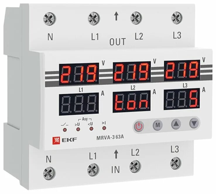 Реле напряжения mrva подключение Реле контроля напряжения EKF MRVA-3 63 - купить в интернет-магазине по низкой це