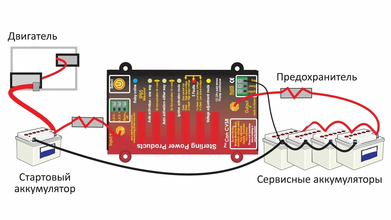 Реле подключения акб Как зарядить два аккумулятора одновременно ЭлектроФорс