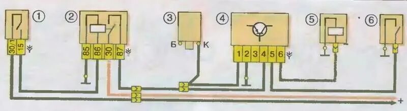 Реле поворотов нива 2121 схема подключения Схема включения габаритов автомобиля нива 21213