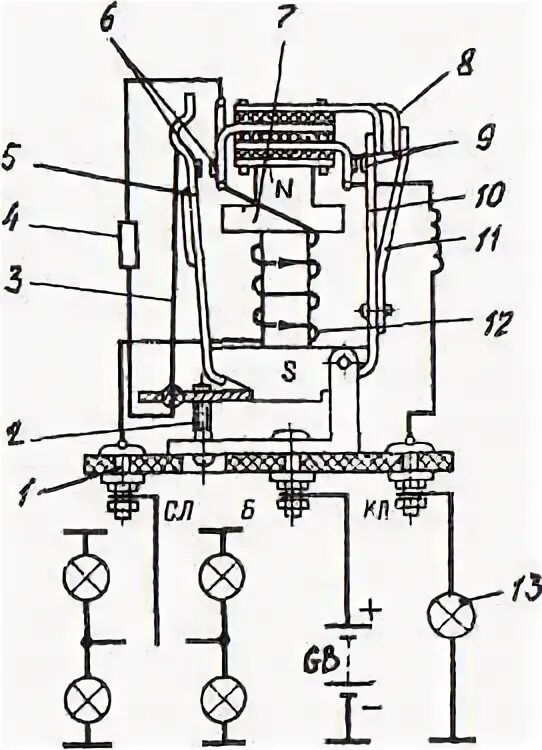 Реле поворотов рс 57 схема подключения Электромагнитные реле-прерыватели указателей поворота - Студопедия