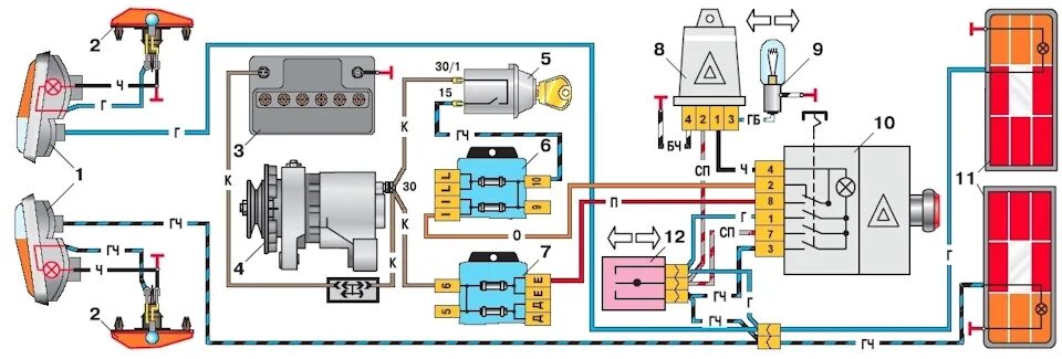 Реле поворотов ваз 2101 схема подключения Аварийка на ВАЗовском реле - ИЖ Москвич 412, 1,5 л, 1987 года своими руками DRIV