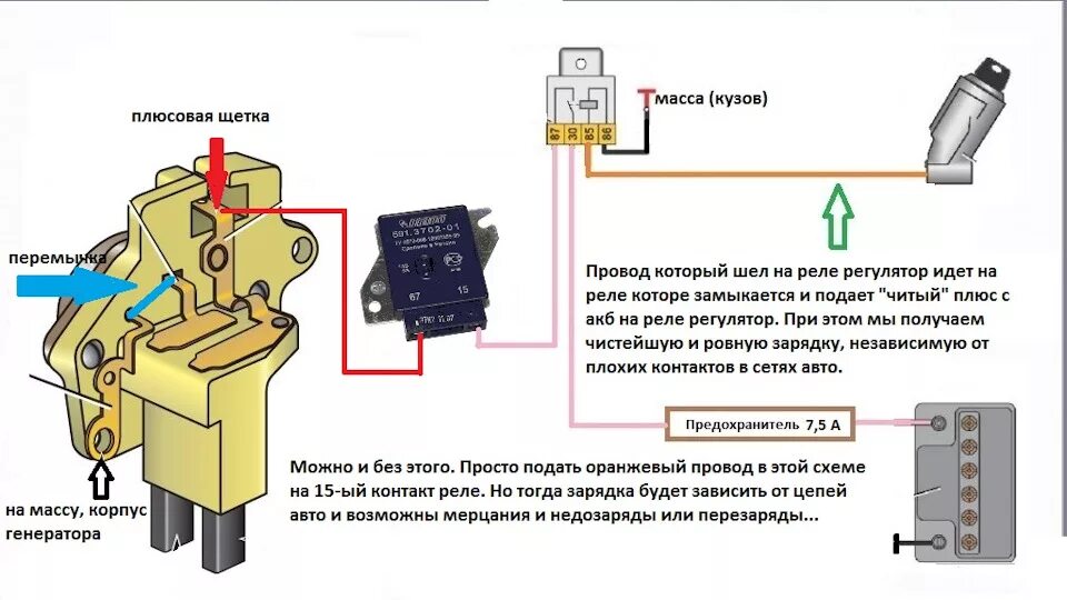 Реле регулятор генератора ваз схема подключения усановка регулятора напряжения - ГАЗ 31105, 2,4 л, 2007 года электроника DRIVE2