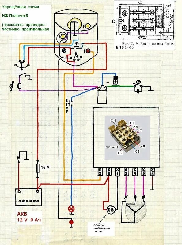 Реле регулятор иж планета 5 схема подключения Иж планета спорт система зажигания LkbAuto.ru