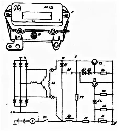 Реле регулятор рр132а 0 схема подключения Рр132а 0 схема подключения к генератору уаз