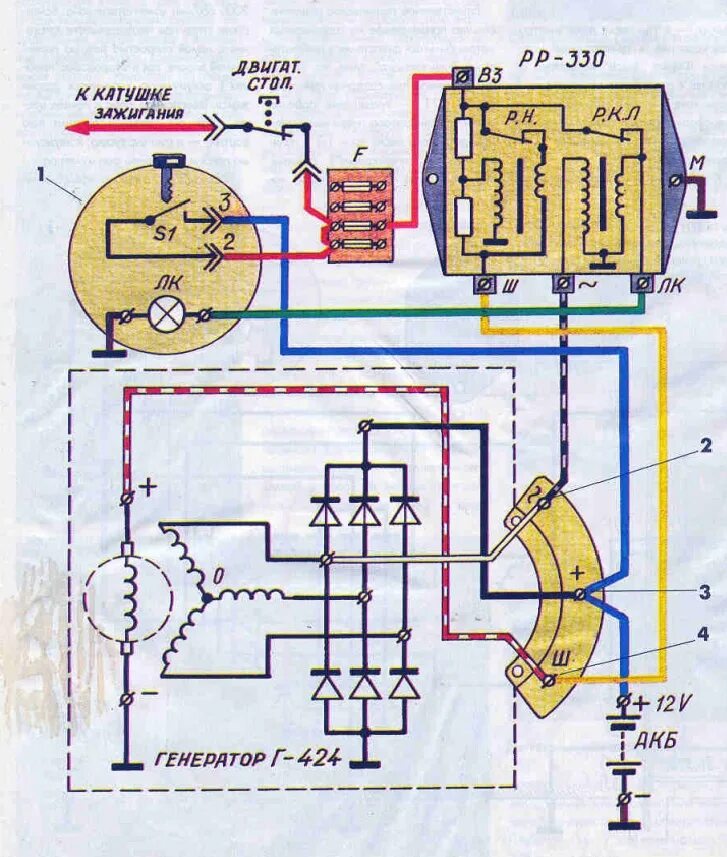 Реле регулятор рр330 схема подключения Принципиальная схема генератора г424 и реле регулятора рр-330. 2020 Виталий Еськ