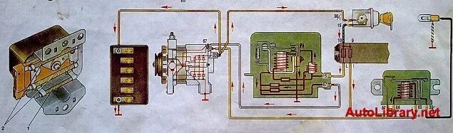 Реле регулятор ваз 2101 схема подключения Реле генератора ваз 2101 старого образца