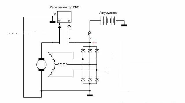 Реле регулятор ваз 2107 схема подключения Схема подключения реле регулятора к генератору ваз