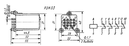 Реле рэн 33 характеристики схема подключения Реле РЭН29, РЭН32—РЭН34