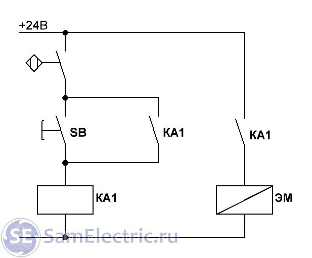 Реле с самоподхватом 12в схема подключения Пресс КД2122. Схема автоматики на реле - СамЭлектрик.ру