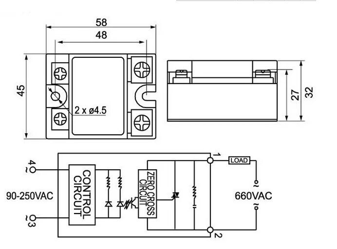 Реле ssr 40aa схема подключения Твердотельное Реле Ssr 40a Dc-ac 12 В 24 В 220 В Dc - Buy 24 В Dc Твердотельные 