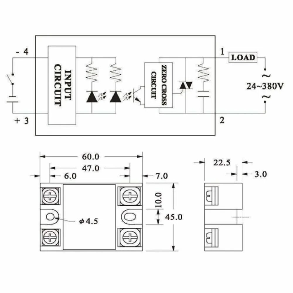 Реле ssr 40aa схема подключения Твердотельное реле SSR-xx DA Купить в Москве, цена, описание, характеристики, до