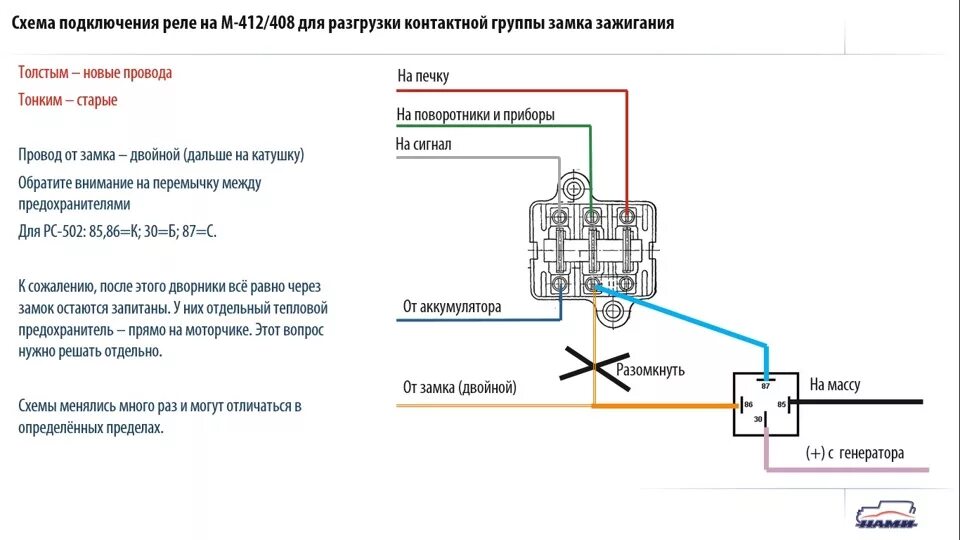 Реле стартера 502 схема подключения Установка проводки - 04 - Москвич 426, 1,4 л, 1974 года своими руками DRIVE2