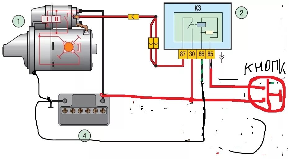 Реле стартера камаз схема подключения 82 беларус какой провод идет на замке зажигания от стартера - фото - АвтоМастер 