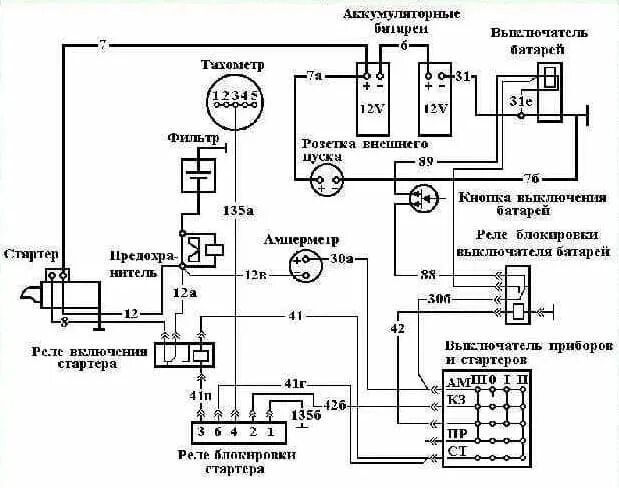 Реле стартера камаз схема подключения Распиновка контактов реле стартера КАМАЗ старого и нового образца
