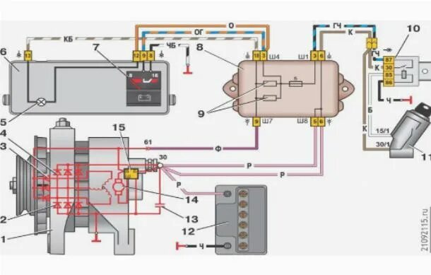 Реле стартера ваз 2114 схема Схема генератора ваз 2114 LkbAuto.ru