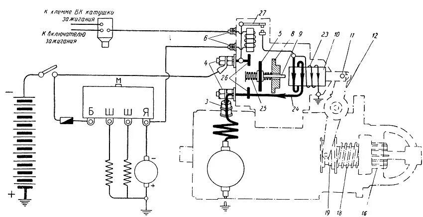 Реле стартера зил 130 схема подключения Стартер СТ-15 автобуса ЗИС-155