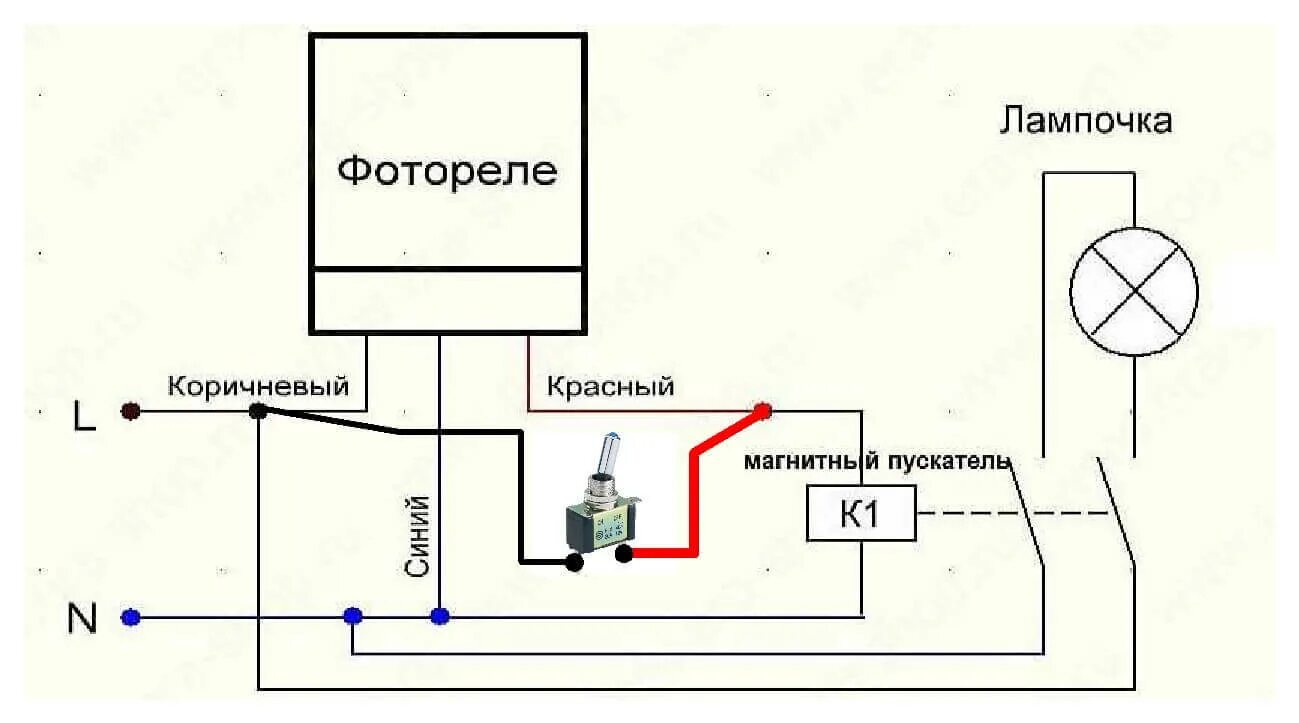 Реле света для уличного освещения схема подключения Схемы управления освещением через контакторы и магнитные пускатели - Сам электри