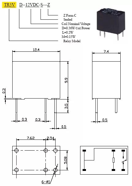 Реле tianbo 12 vdc схема подключения TR5V-L-3VDC-SZ Реле TIANBO - купить в СПб