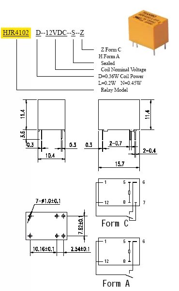 Реле tianbo 12 vdc схема подключения HJR4102-L-12VDC-SZ Реле TIANBO - купить в СПб