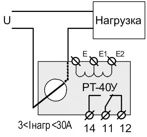 Реле тока рт 40 схема подключения Current control relay universal RT-40U Электротехническая Компания Меандр