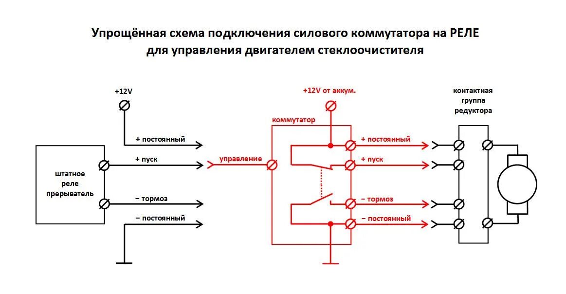 Реле управления схема подключения стеклоочиститель - силовые реле для мотор-редуктора - Lada 4x4 3D, 1,7 л, 2015 г