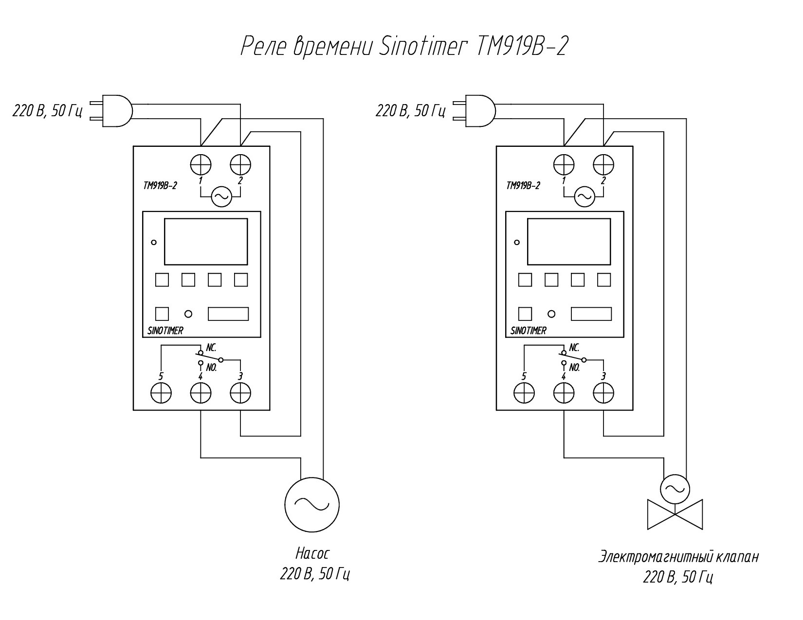 Реле времени на рейку схема подключения Схема организации полива на недельном таймере Sinotimer TM919B-2 - КИП модуль