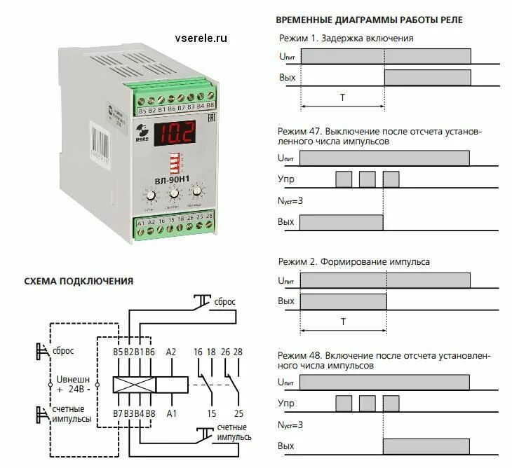 Реле времени принцип работы и схема подключения ВЛ-90Н1 Реле времени Маркет Элек.ру