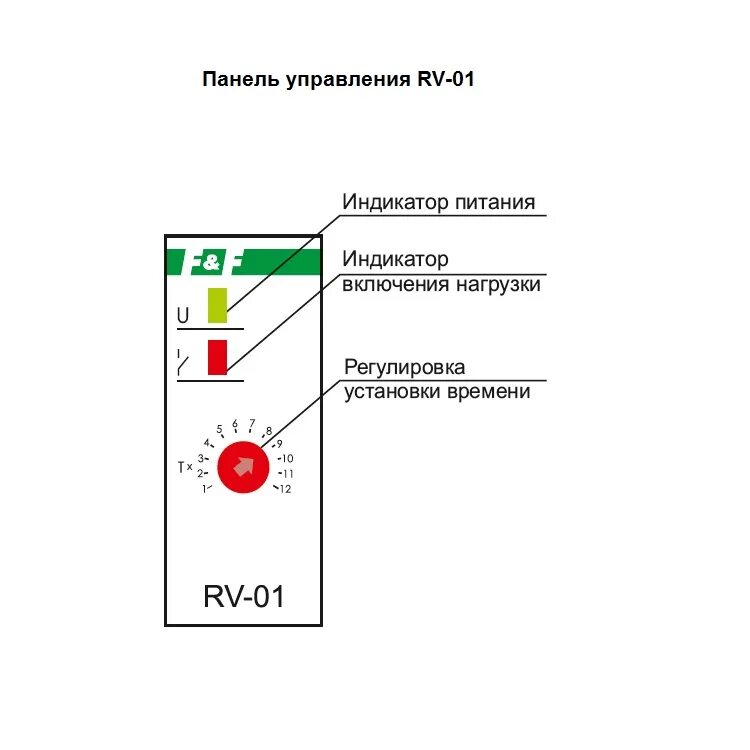 Реле времени с задержкой выключения RV-02, 1-12 с.;10-120 с.;100-1200 с , конт. 