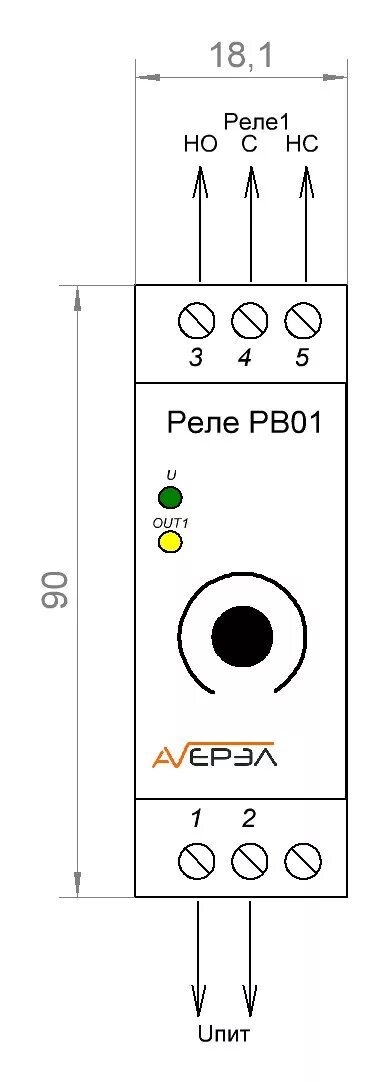 Реле времени rv 01 схема подключения Реле времени РВ01 Научно-производственное предприятие "АВЕРЭЛ"