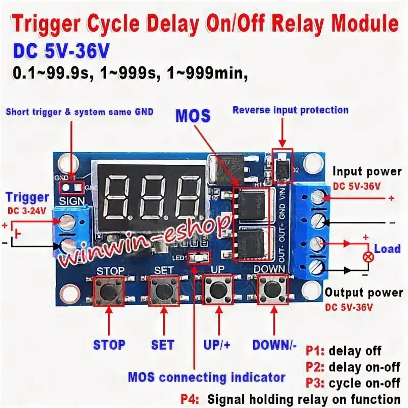 Реле времени xy j02 схема подключения DC 5V 9V 12V 24V LED Display Cycle Delay Timer Relay Switch Turn On/Off Module e