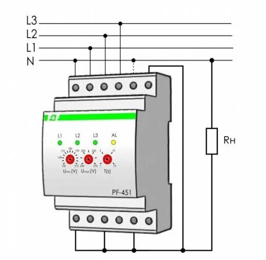 Реле выбора фаз 380 схема подключения Однофазный АВР PF-441. Сеть + генератор. Управление генератором. Подключение/отк