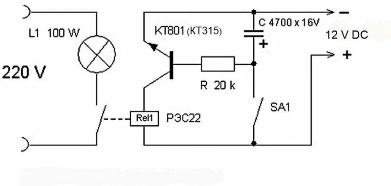 Реле задержки своими руками схема Простейший автоматический отключатель освещения своими руками Записки крутилкина