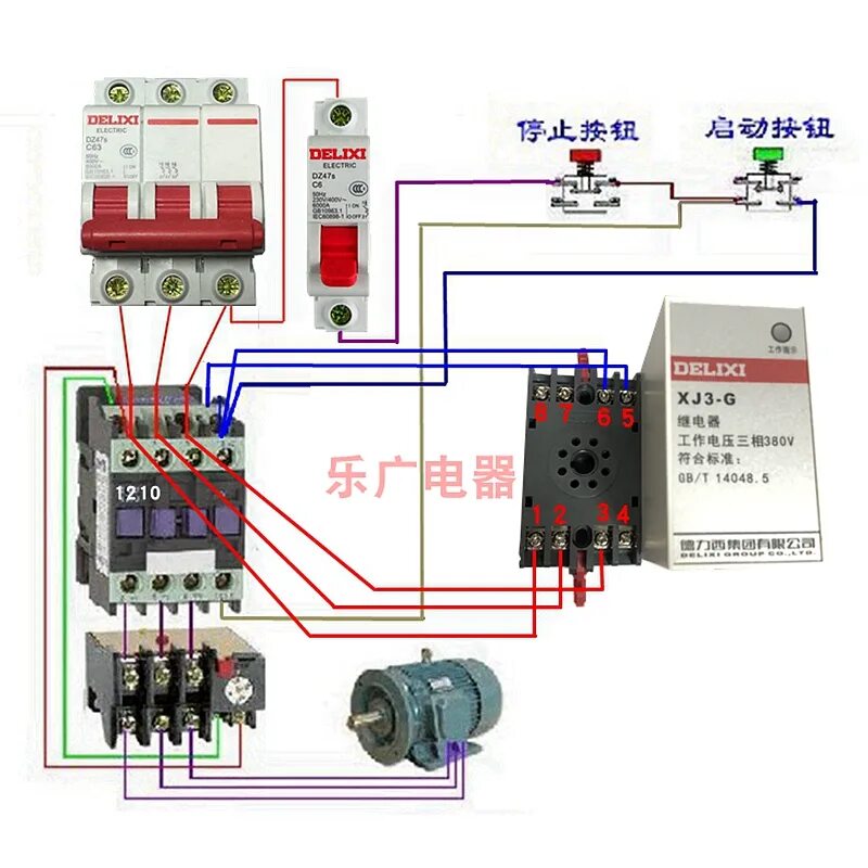 Реле защиты двигателя 3 фазы схема подключения Купить Delixi XJ3-G электрический машина защитник 380V разбитая фаза и фазовая п
