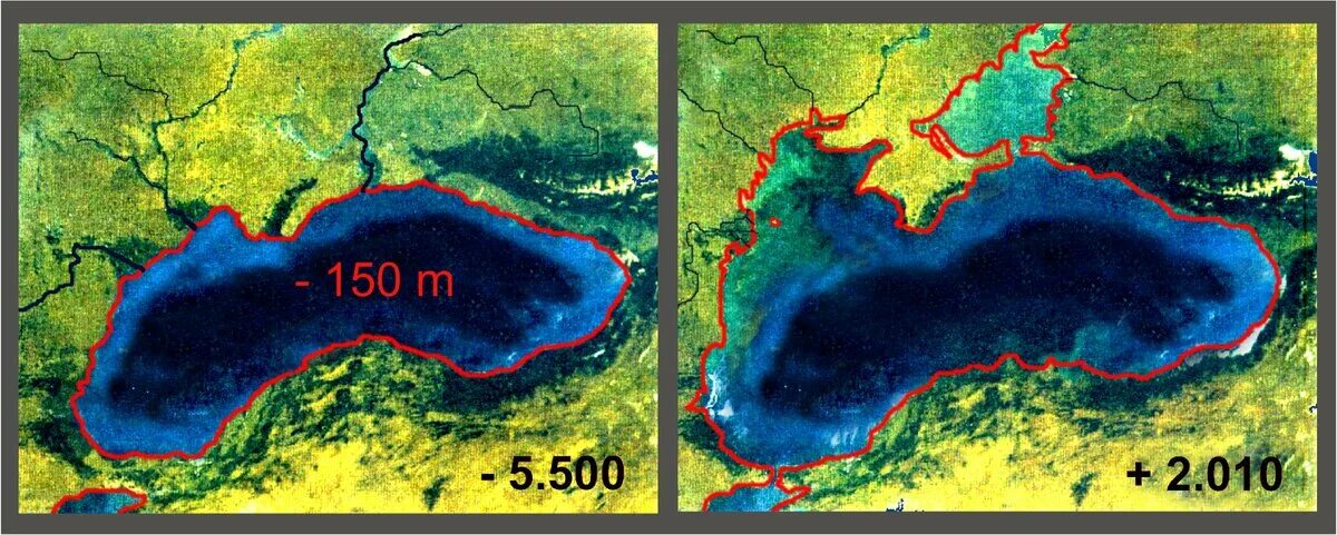 Рельеф черного моря без воды фото Библейское предание о Всемирном Потопе обретает новую жизнь. Учёные о катастрофе