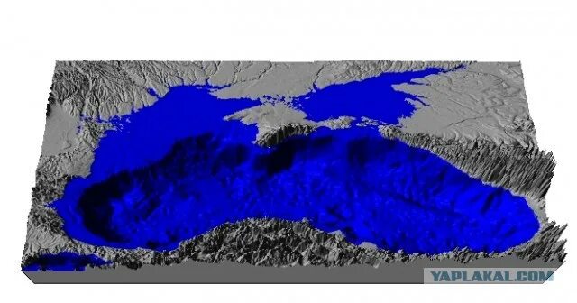 Рельеф дна черного моря без воды фото Карта глубины Чёрного моря напоминает карьер - ЯПлакалъ