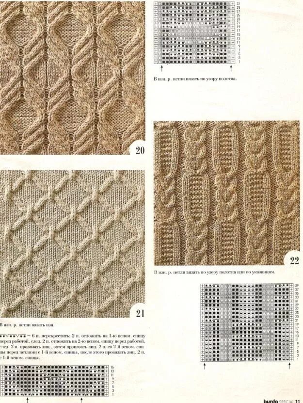 Рельефные узоры спицами со схемами узоры косы спицами, узоры с косами спицами схемы и описания Seamless knitting pa