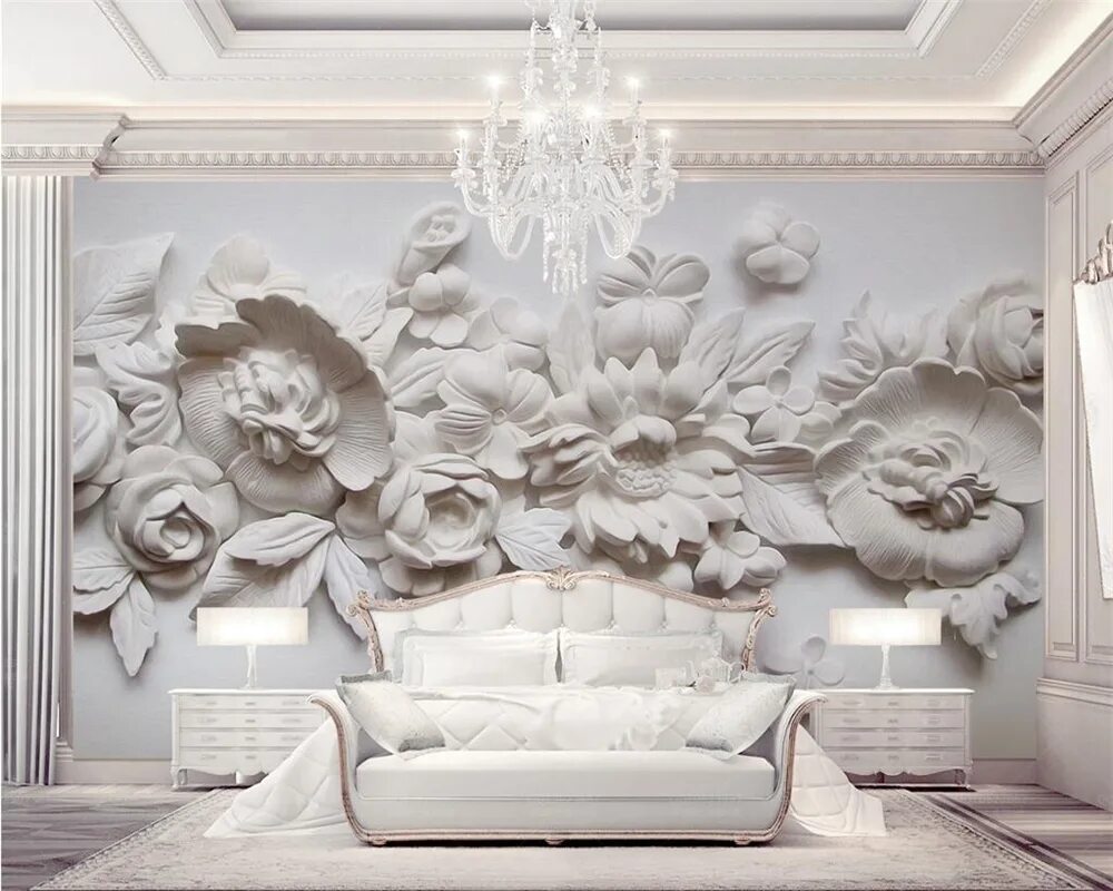 Рельефный декор на стене Beibehang Custom Wallpaper Painting Style European-style Plaster Carved 3d Tv Ba