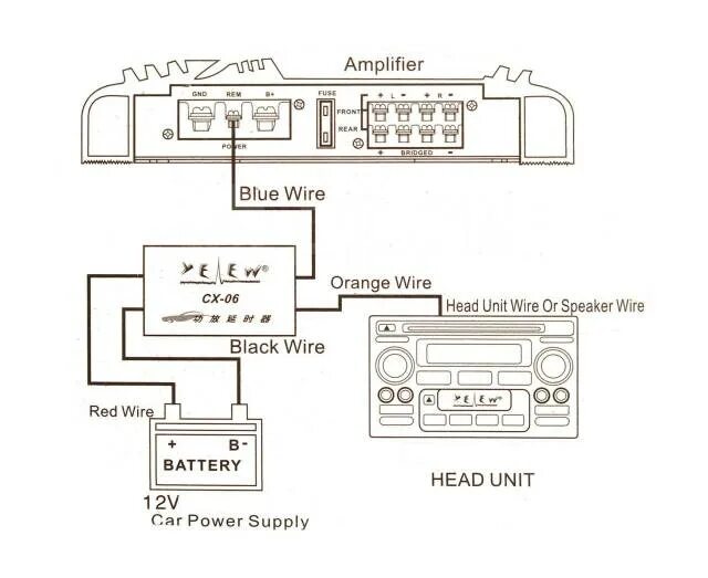 Рем провод на усилитель как подключить Купить Устройство задержки пуска усилителя Ksize CX-06 во Владивостоке по цене: 