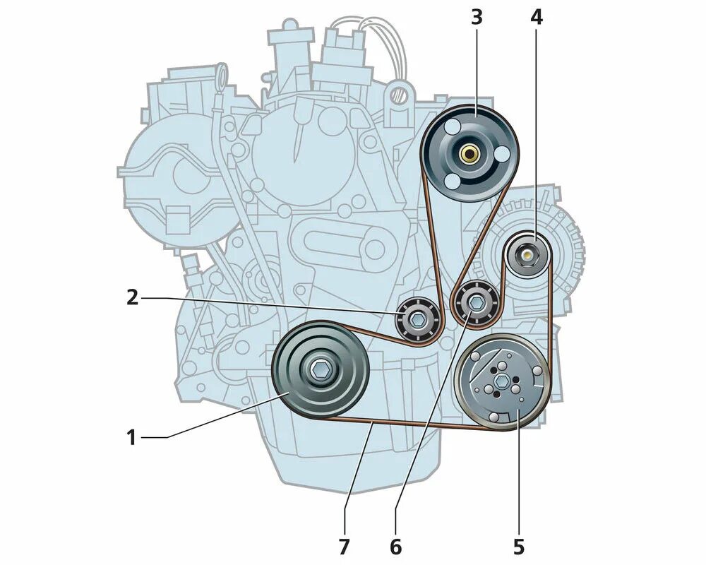 Набор: приводной ремень, ролики, помпа (артикулы) - Volkswagen Jetta VI, 1,6 л, 