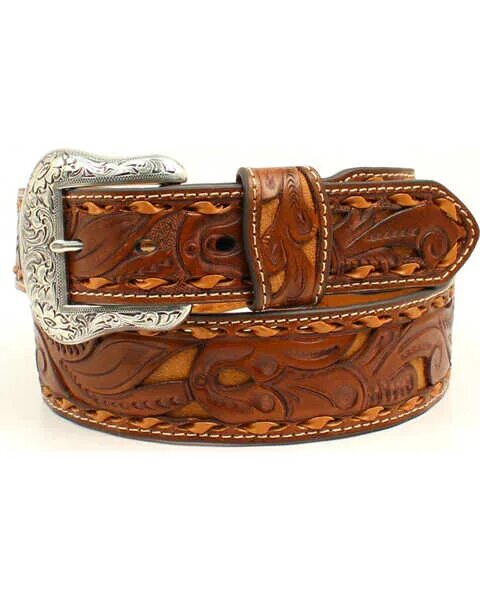 Ремень в ковбойском стиле женский Nocona Men's Pierced Leather Laced Edge Western Belt Sheplers