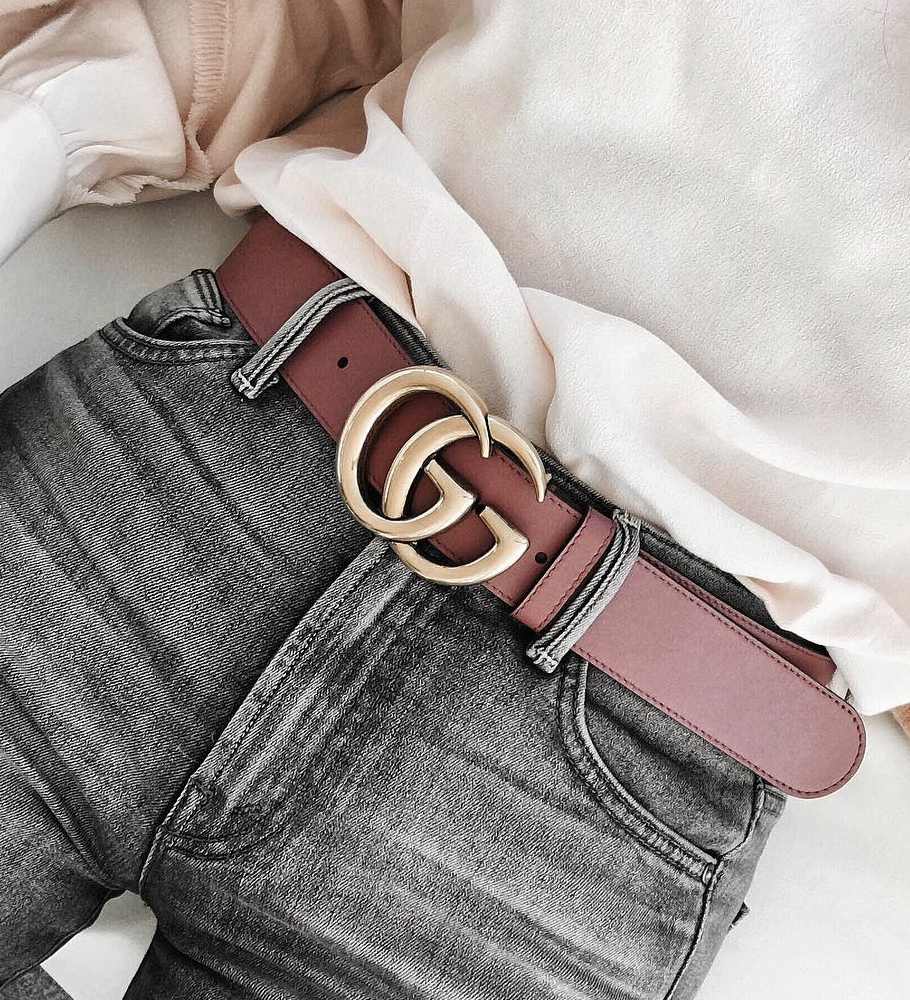 Ремень женский тренд 2024 Gucci Leather belt with Double G buckle Fashion, Womens fashion, Outfit accessor